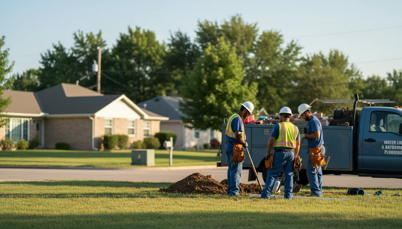 Residential water line and bathroom plumbing service in Kinnear, WY